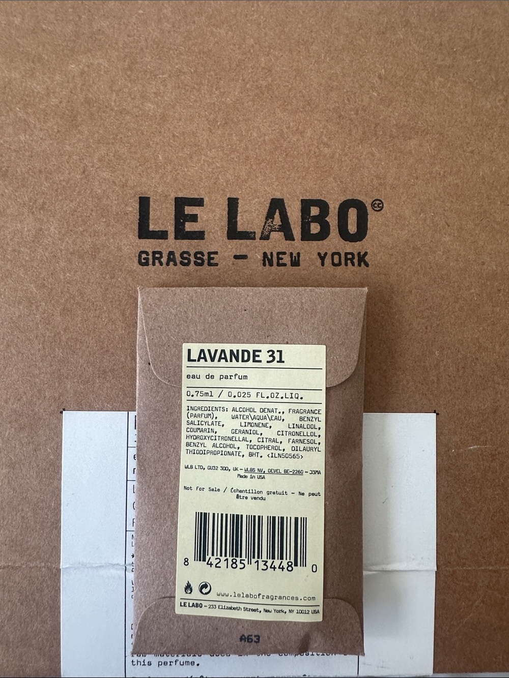 Le Labo Lavande 31 - Brown & Cream Minimalist Sample